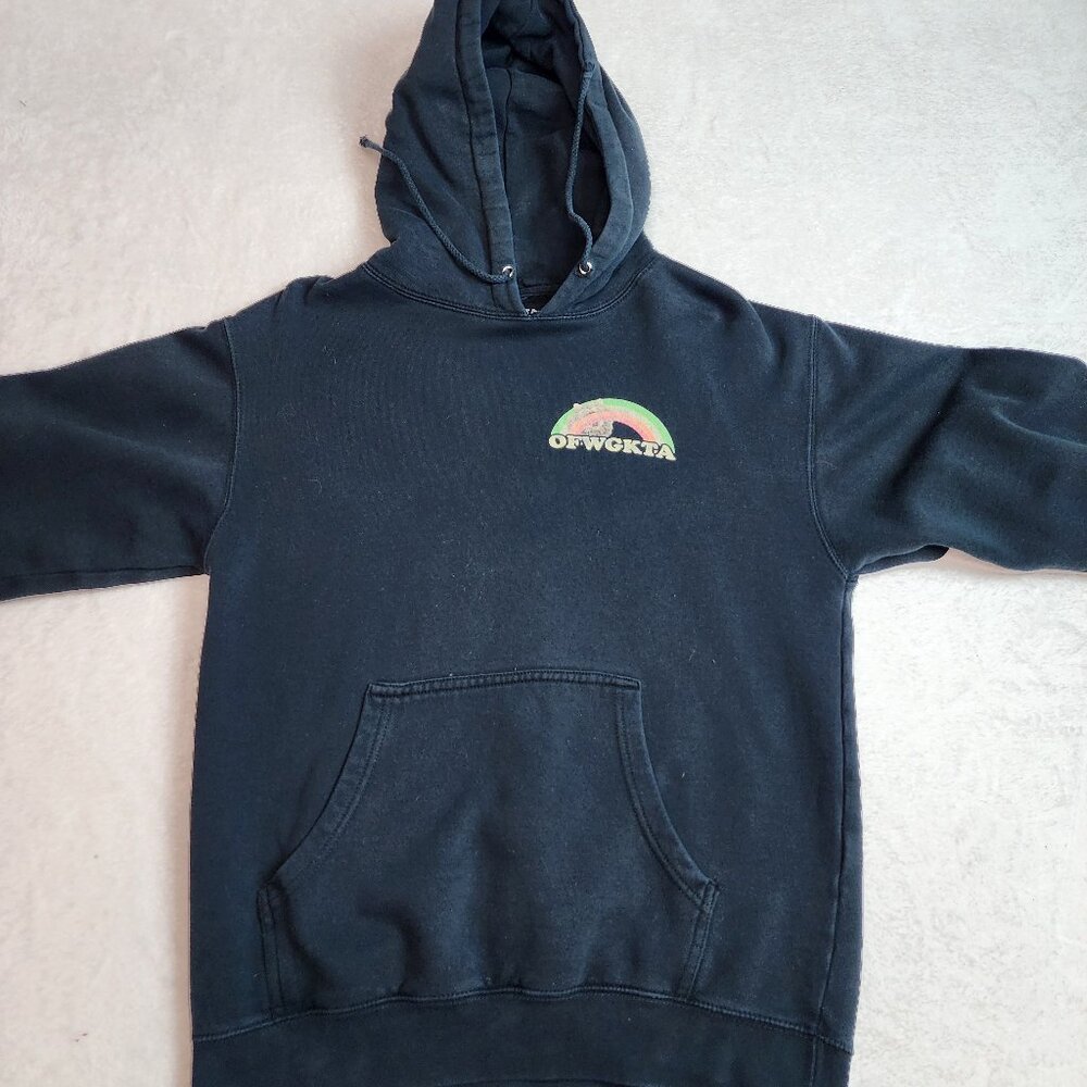 OFWGTKA Odd Future Wolf Gang Cat Rainbow Streetwear Graphic Hoodie Mens Small - Picture 5 of 9